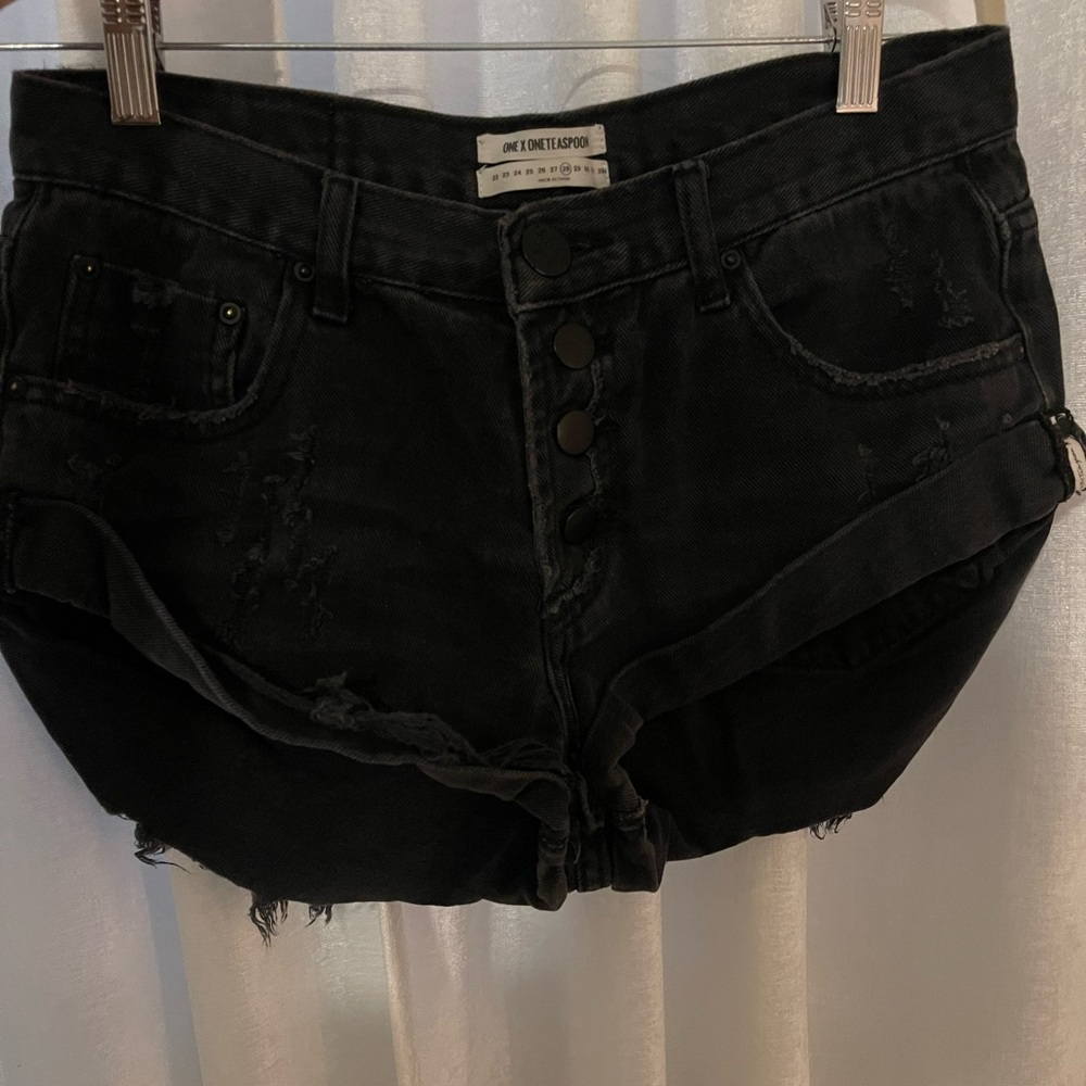 One teaspoon black jean shorts bandits
